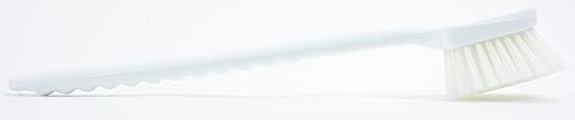 SPARTA Plastic Large Scrub Brush, Kitchen and Utility Brush with Long Handle for Cleaning, 20 Inches, White (Pack of 2)