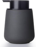 INGOFIN Ceramic Lotion Dispenser - 12oz Refillable Hand Soap Dispenser Bathroom, Modern Liquid Soap Dispenser with Pump, Dish Dispenser for Kitchen, Matte Grey