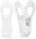 Tinfol White Plastic Hanger Clips, 50 Pack Hanger Clips- Strong Pinch Grip Finger Clips for Plastic Clothes Hangers, Multi-Purpose Hangers Clips