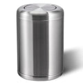 Waste Can 3 Gallon with Swing Lid，Brushed Stainless Steel Trash Can，Metal Cylindrical Garbage Can，Brass Wastebasket Bin for Bathroom,LivingRoom,Office,Kitchen,Bedroom,Hotel (Sliver)