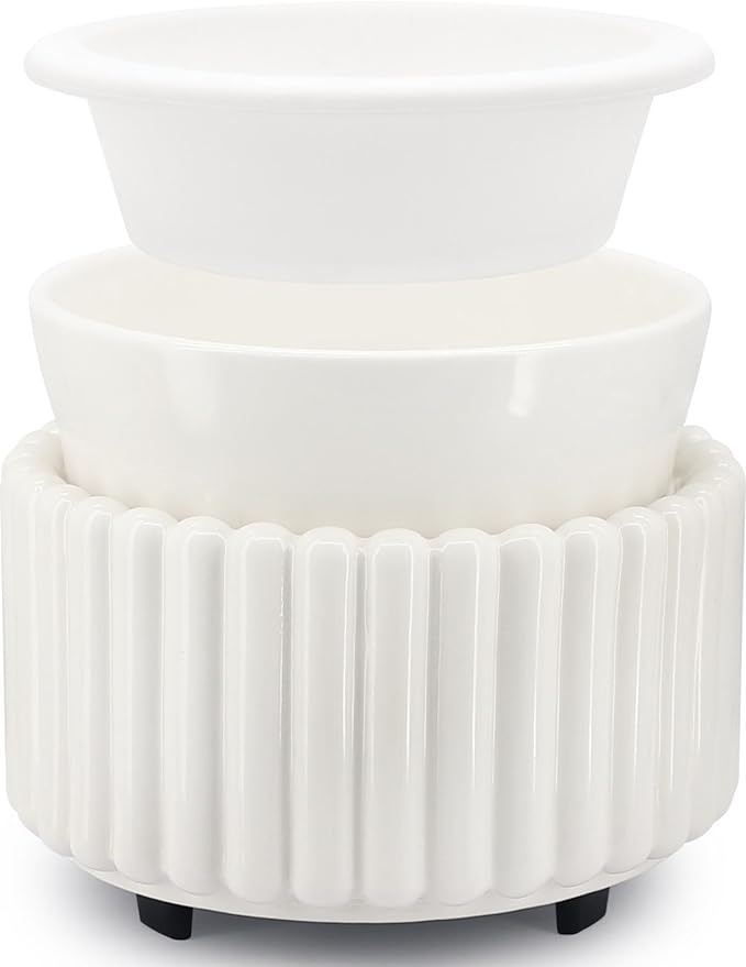 Ceramic Wax Melt Warmer with 1 pc Silicone Dish Candle Warmer for Scented Wax Electric Fragrance Burner for Home, Office, Bedroom - Gift & Décor