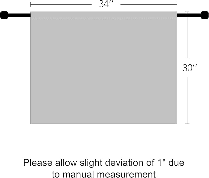 RYB HOME Small Curtains for Kitchen Window - Blackout Privacy Portable Curtain Set for Bedroom Office Bathroom Basement Garage Storage Enclosure RV Bunk, W 34 x L 30 inch, Grey, 2 Pcs