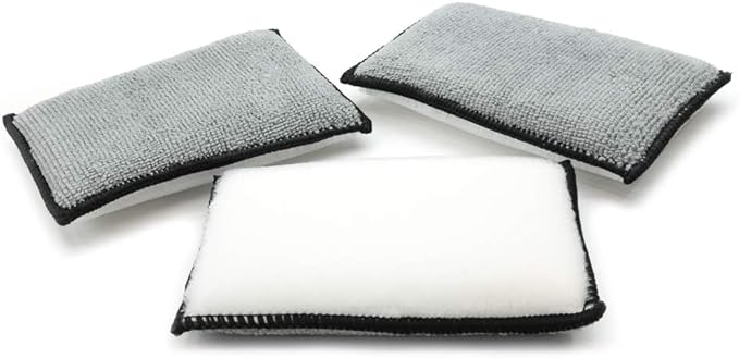 Autofiber Scrub Ninja Scrubber Sponge 3 pack White and Grey - 5"x3.5"