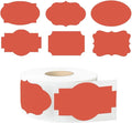 350 PCS Gift Tags Stickers Name Labels Stickers,2" x 1.2" Fancy Shape Stickers Self-Adhesive Handmade Bottle All-Purpose Jar Labels for Presents Cosmetic Decoration Jars Food Craft (Red)