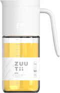 Zuutii Olive Oil Dispenser Bottle 18.6oz – Auto Flip Glass Vinegar Bottle with No-Drip Spout for Kitchen Cooking, Oil and Sauce Dispenser, Light Cream