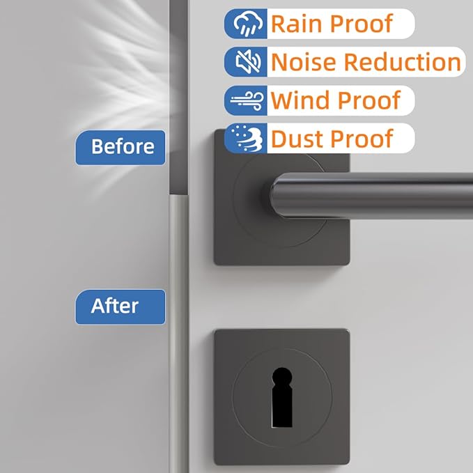 Wedge-Shape Window Weather Stripping Door Frame Seal Strip 118” White,Upgrade Black Foam,Soundproofing,Draft Stopper,Winter Insulation,Noise Blocker, Gap Filler for Exterior Front Door Side