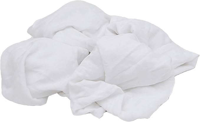 Premium White T-Shirt Cleaning Rags (1 lb. Bag) – White Cotton Rags for Cleaning, Staining, Painting, Oil, Grease & Dust Removal – Shop Rags Bulk for Multipurpose use