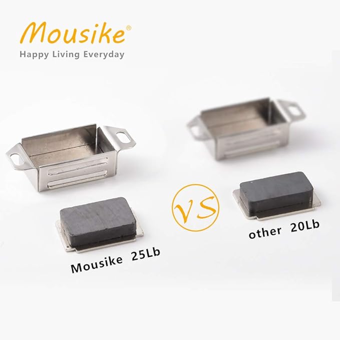 Mousike Cabinet Magnets 30lb Stainless Steel Magnetic Door Catch with Strong Magnetic for Kitchen Cupboard Wardrobe Closet Cabinet Door Drawer Latch(2.1"(Silver 20 Pack))