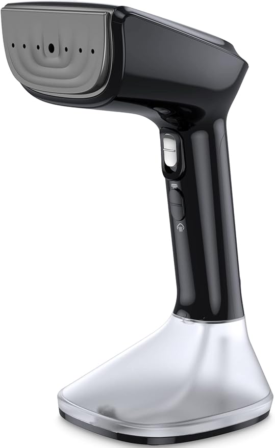Steamer for Clothes -1800W with Wet/Dry Ironing Modes, 20-Second Heat-up, Detachable Water Tank, Heat-Resistant Gloves for Wrinkle Removal. Suitable for 120V Countries. Color: Black