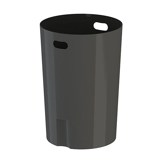42 Gallon Slated Circle 100% Recycled Plastic Commercial Outdoor or Indoor Trash Can with Push Open Dome Lid and Internal Liner | Great for Schools and Businesses - Beige Granite