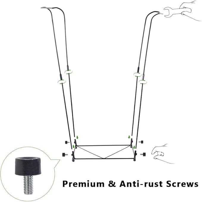 2 Pack Trash Bag Holder, Metal Garbage Bag Holder, 30-45 Gallon Portable Trash Bag Holder Stand, Multi-use Leaf Bag Holder for Yard, Camping, Garden, Lawn