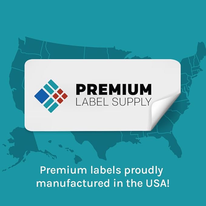 Premium Label Supply Bright Neon Color Fluorescent Sticker Labels - 1.5" x 1.5" Square Labels - (Fluorescent Red, 2,400 Labels)