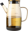 Large Glass Oil Dispenser Bottle for Kitchen Cooking Recipiente Para Aceite De Cocina Olive Oil Vinegar Dispenser Cruet Stainless Steel Lid No Drip Liquid Container (Champagne, 20oz / 600ml)