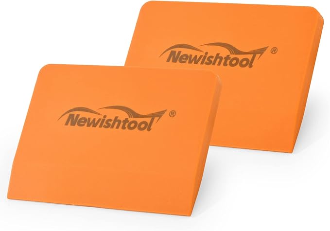 NEWISHTOOL Soft Silicone Small Squeegee for Vinyl, 2 PCS PPF Tools Window Tinting V-Blade Scraper for Window Film Application, Car Paint Protective Film Installation & Water Removal