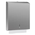 Paper Towel Dispenser Wall Mount, Brushed Stainless Steel Commercial Paper Towel Holder with Lock, Large Capacity 400 C Fold/525 Multifold Towels