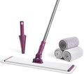 CQT Commercial Flat Microfiber Floor Mop Cleaning System 18" Inch Wet Dry and Dust Hardwood with 4 Washable Pads Cleaner for Laminate Tile Stainless Steel Handle and Extension (PT13-WET)