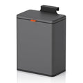 Mbillion Kitchen Compost Bin Hanging Trash Can with Lid 2.1 Gallon Stainless Steel Garbage Can for Kitchen Cabinet Door Mounted Trash Can Under Sink Door RV Bathroom,Brushed Black