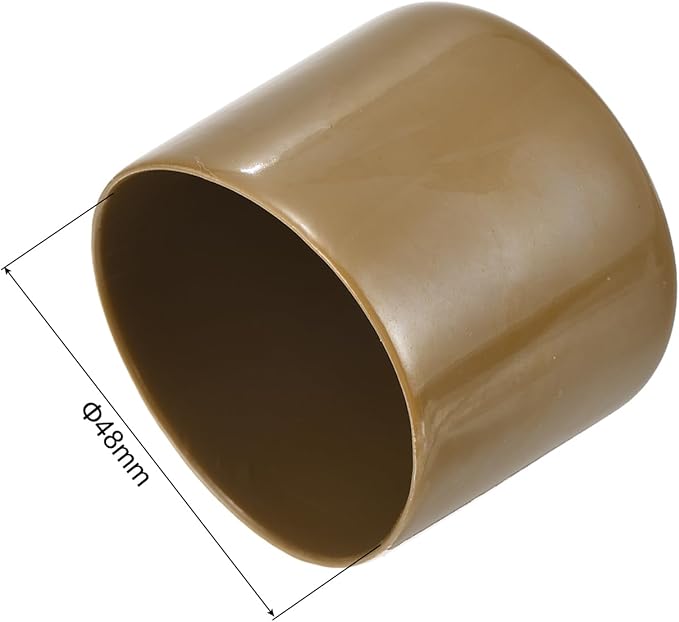 uxcell 20pcs Rubber End Caps 48mm(1 7/8") ID Vinyl PVC Round Tube Bolt Cap Cover Screw Thread Protectors Light Brown