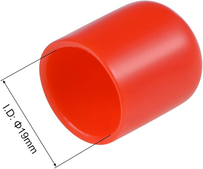 uxcell 20pcs Rubber End Caps 19mm ID Vinyl Round Tube Bolt Cap Cover Thread Protectors Red