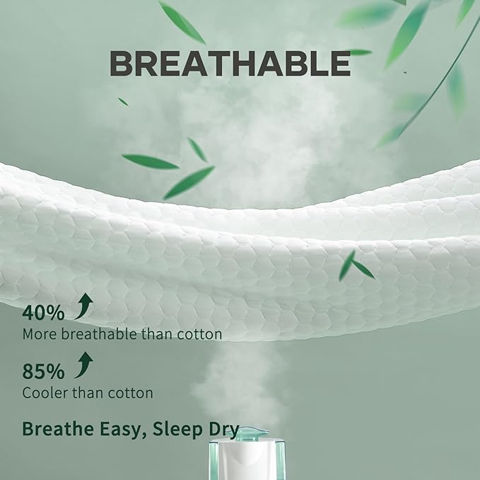 Ohgeni 100% Waterproof Mattress Protector, Twin XL-2 Pack, Fitted Sheet with Stretchable Pockets, Deep Sleep Noiseless Soft. Breathable Cooling Hypoallergenic Material, Mattresses Cover for Bed