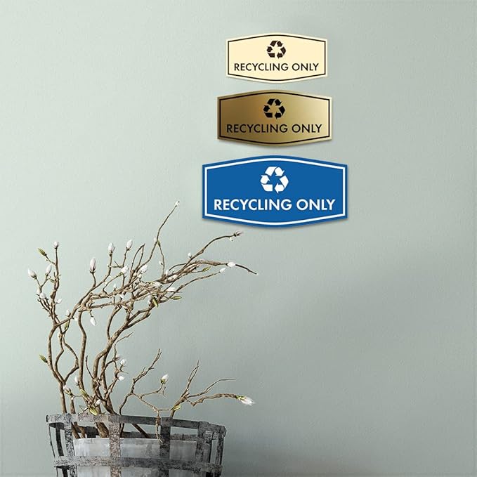 Fancy Recycling Only Sign (Red) - Large