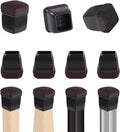 Ezprotekt 24 Pcs Extra Small Square Chair Leg Floor Protectors, Silicone Felt Furniture Pads, Dining Table Leg Caps Covers Protectors for Hardwood Floors No Scratches (S Fit: 0.55" - 0.75", Black)