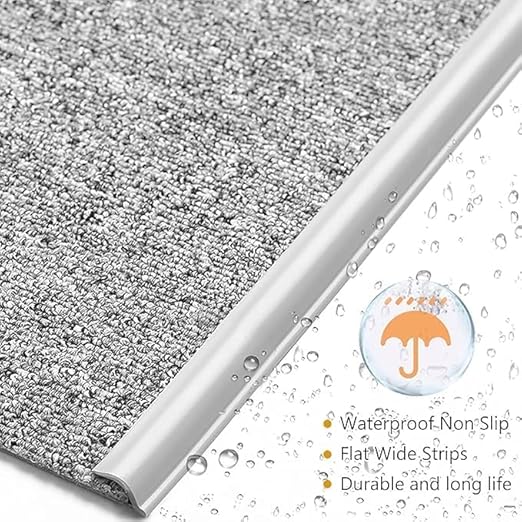 Self Adhesive Carpet Transition Strip with Edge Trim, Designed for Seamless Transitions from Carpet to Tile or Vinyl Floors, Perfect for Doorways.(Black,10ft)