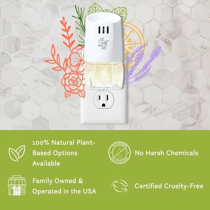 Scent Fill 100% Natural Lavender Plug in Air Freshener, Scented Oil Refills, 3 Refills
