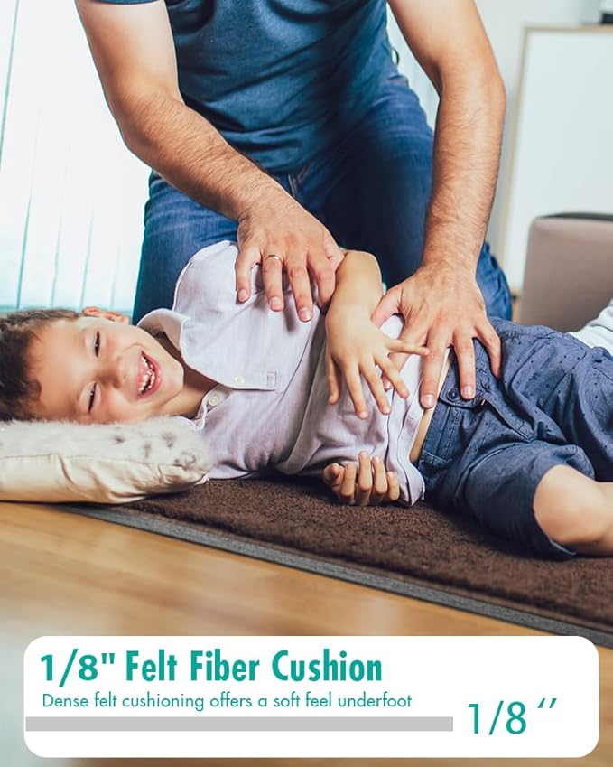 Non Slip Rug Pad Gripper - 7x10 Feet 1/8” Extra Thick Felt Under Rug for Area Rugs and Hardwood Floors,Super Cushioned Non Skid Carpet Padding
