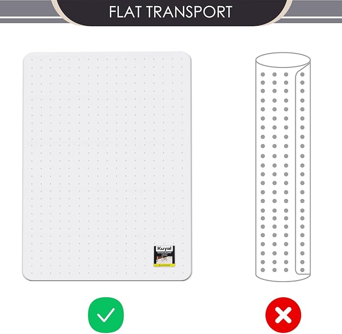 Kuyal Office Chair Mat for Carpet, 36x48 Clear Heavy Duty Computer Chair Mat, Under Desk Protector Carpeted Floors Mat, Easy Chair Movement,Ship Flat