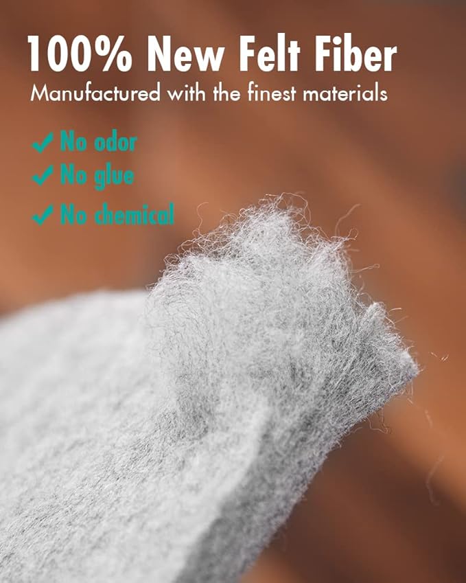 Non Slip Rug Pad Gripper - 3x5 Feet 1/8” Extra Thick Felt Under Rug for Area Rugs and Hardwood Floors,Super Cushioned Non Skid Carpet Padding