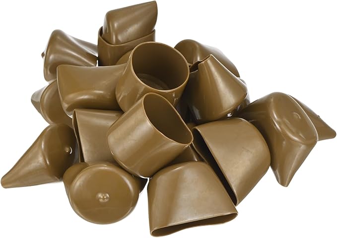 uxcell 20pcs Rubber End Caps 46mm ID Vinyl PVC Round Tube Bolt Cap Cover Screw Thread Protectors Light Brown