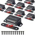 Mousike Cabinet Magnets 30lb Black Door Magnets with Strong Magnetic for Kitchen Cupboard Wardrobe Closet Cabinet Door Drawer Latch 8 Pack