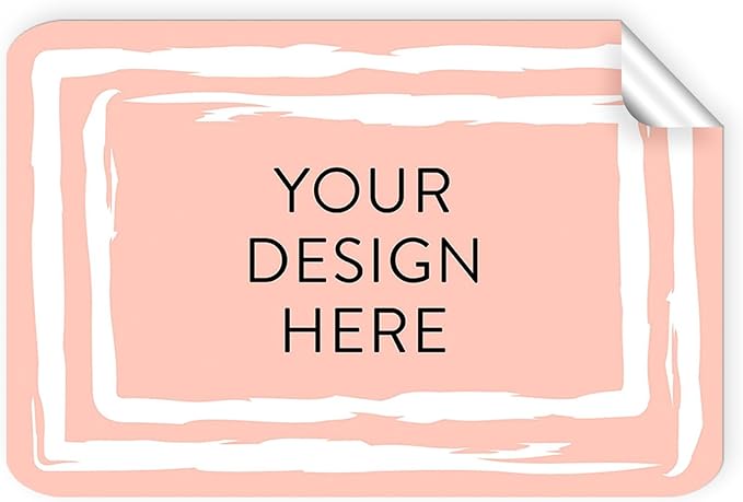100 Custom Vinyl Stickers - Upload Your own Image, Text, Design, Logo - Personalized Logo Labels for Handmade, Packaging, Bottle, Jars, Candle, Brand Stickers (Peach, 4x2)
