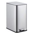 2.6 Gallon Kitchen Trash Can, Stainless Steel Garbage Can with Soft-Close Lid, Step Rubbish Bin with Removable Inner Bucket, Narrow Recycle Bins for Kitchen, Bathroom, Bedroom