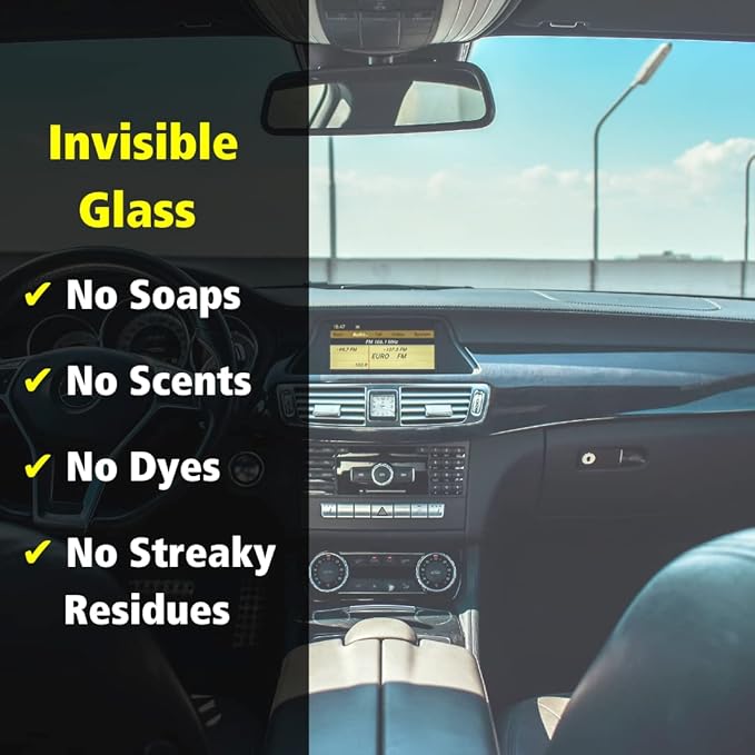 Invisible Glass 92163-6PK Premium Glass and Window Cleaner for Auto and Home Cleans Glass, Windows, Windshields, and More, Streak-Free, Ammonia-Free, Tint-Safe, 16 fl oz (Pack of 6)
