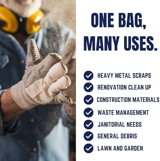 Plasticplace Contractor Trash Bags 40-45 Gallon │ 3.0 Mil │ Black Heavy Duty Garbage Bag │ 40” x 48” (50 Count)
