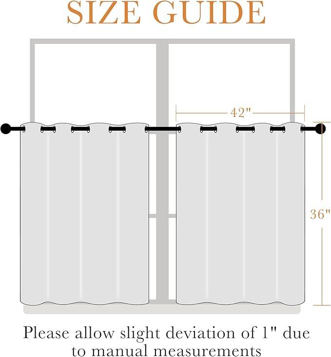 PONY DANCE Sage Green Small Curtains for Bathroom, Black Out Thermal Insulated Short Window Drapes Grommet Room Darkening Half Window Curtains for Studio Dorm Loft(2 Panels, W 42 x L 36 inches)