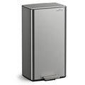 mVm 10.6 Gallon Kitchen Step Trash Can, Soft-Close and Foldable Foot Pedal Heavy Duty Bin for Offices Dorms Home Rooms (Gray)