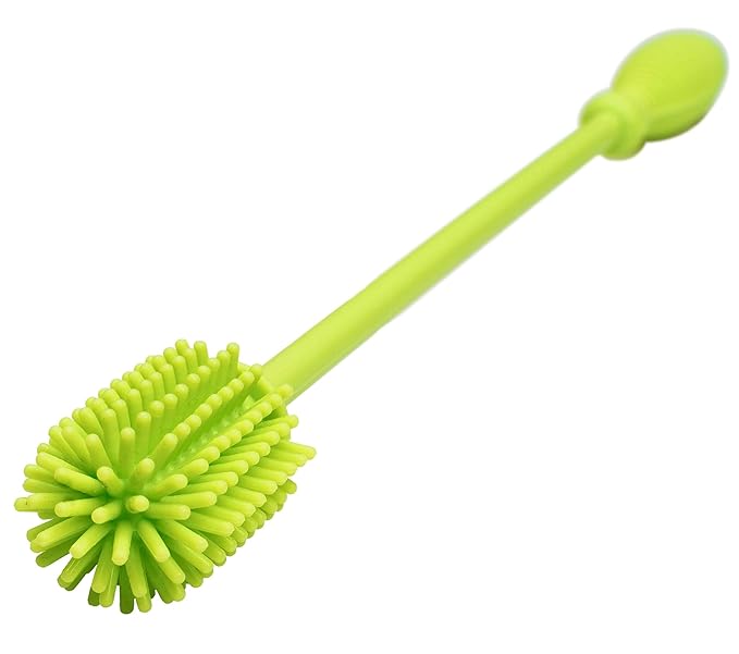 A-Brush Silicone Bottle Cleaner Brush, Flexible, Long Handle - Water Bottle Cleaner, Baby Bottle Nipple Brush for Plastic & Glass, BPA-Free Dish Washing Brush A2S Protection