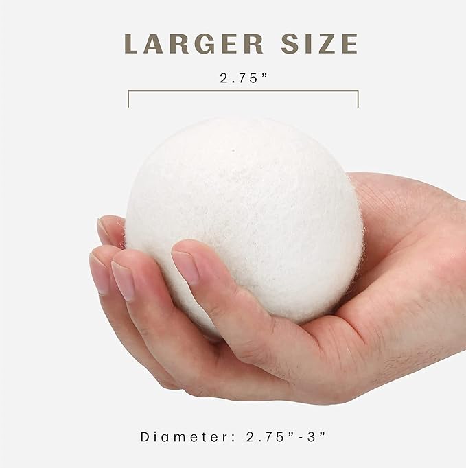Pursonic Laundry Wool Dryer Balls – Reusable Dryer Balls Made from 100% Pure New Zealand Wool – Natural Fabric Softener Balls - Saves Drying Time/Energy Consumption (Pack of 3)