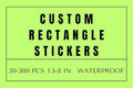 Custom Rectangle Stickers for Business Logo, Custom Rectangle Labels for Candle Jar Coffee, 30-300 pcs, Waterproof Glossy Vinyl Stickers, Upload Your Design (2x1 in)