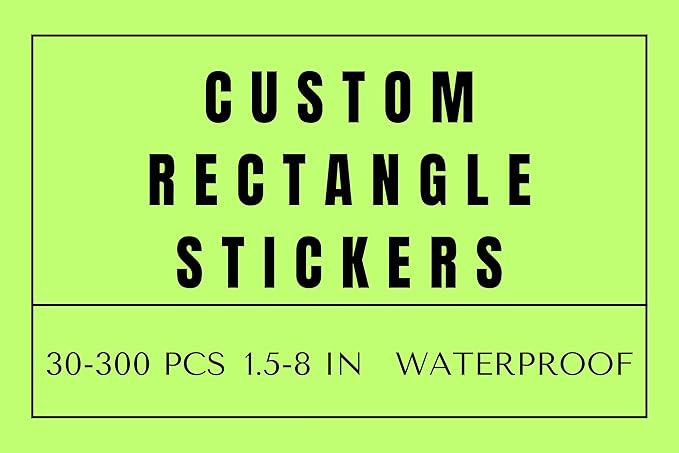 Custom Rectangle Stickers for Business Logo, Custom Rectangle Labels for Candle Jar Coffee, 30-300 pcs, Waterproof Glossy Vinyl Stickers, Upload Your Design (6x2.5 in)