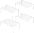 iPEGTOP Large (15.7 x 9.4 Inch) Kitchen Freezer Cabinet Storage Shelf, Set of 4 Rustproof Metal Wire Shelves Spice Shelf Rack Cupboard Organizer for Fridge Pantries Countertops Utensils, White