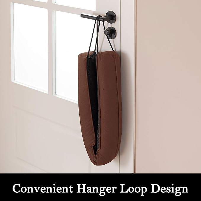 Sunolga 38" Door Draft Stopper Blocks Hot and Cold Air with Removable Washable Cover for Gaps Up to 3", All-Season Seal for Noise, Door Sweep for Bottom of Door and Window, Home Essentials, Coffee