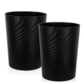 UUJOLY Plastic Small Trash Can Wastebasket, Garbage Container Basket for Bathrooms, Laundry Room, Kitchens, Offices, Kids Rooms, Dorms, (Black, 2.6 Gallon/2 Pack)