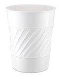 Monarch Abode White Handcrafted Wave Embossed Metal Wastebasket for Home Office Bedroom, Decorative Waste Basket, Modern Bathroom Garbage Can, Durable & Decorative Trash Bin, White Bathroom Trash Can