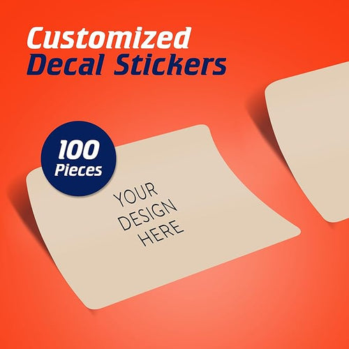 100 Custom Vinyl Stickers - Upload Your own Image, Text, Design, Logo - Personalized Logo Labels for Handmade, Packaging, Bottle, Jars, Candle, Brand Stickers (Brown, 4x2)