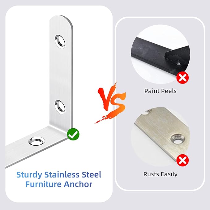 furniture anchors safety Wall straps: Baby Proofing Anti Tip Cabinet, Furniture Anchors for Dresser Secure Child Security Mount Kits 4 Pack
