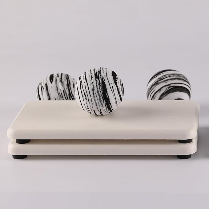 2 Pcs Water Absorbing Stone Trays, Kitchen/Bathroom Sink Soap Dish, Diatomite Tray Used for Hand Soap & Cosmetic Bottles in The Modern Home, 3.15" W x 6.3" L, White